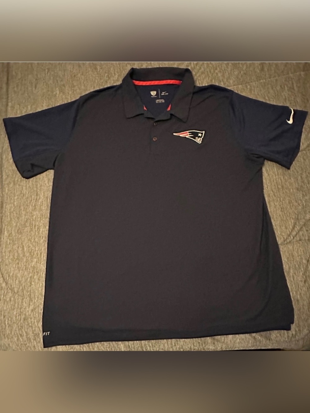 New England Patriots Men’s Polo Shirt Navy Nike NFL Dri-Fit Training
